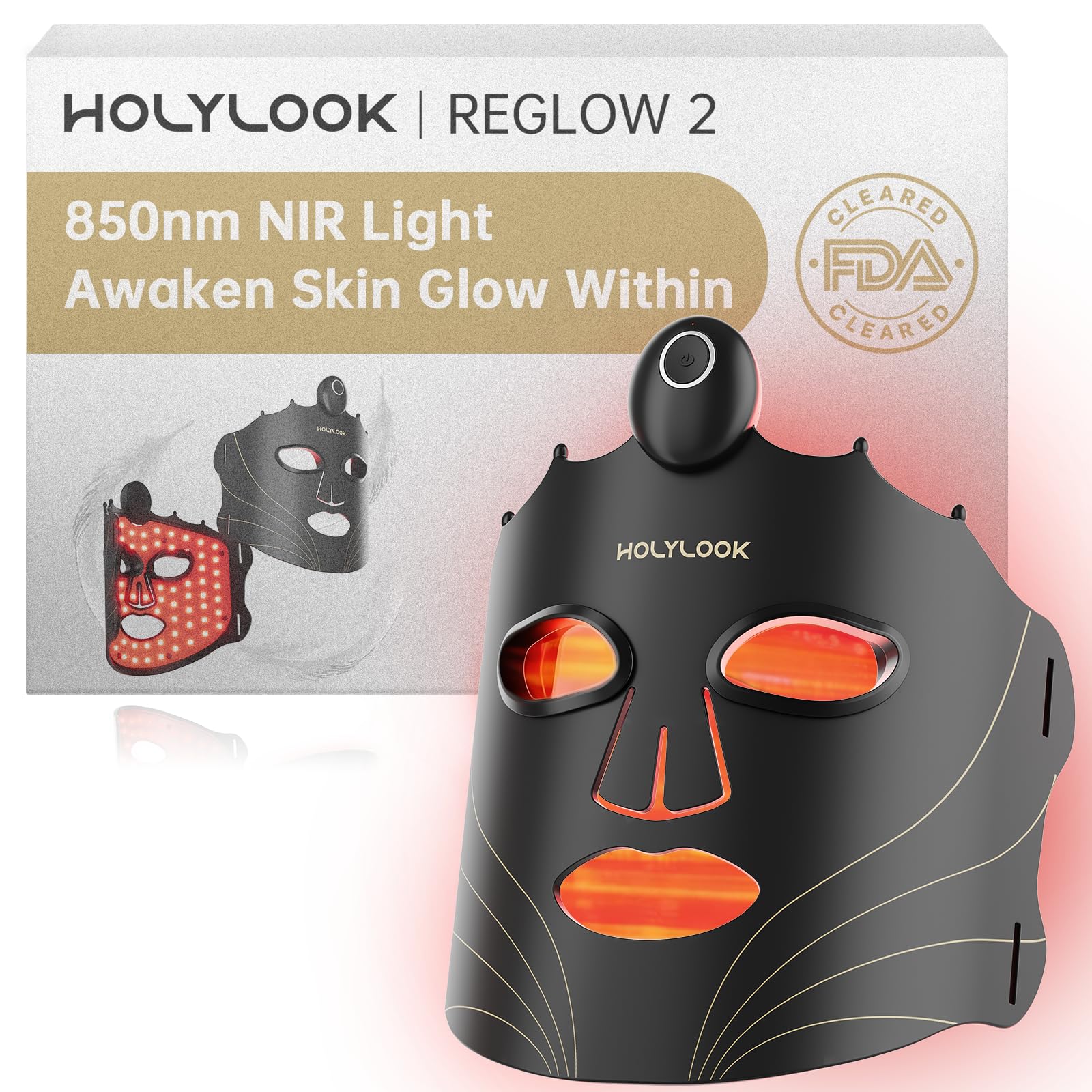 Amazon.com : HOLYLOOK FDA Cleared Red Light Therapy Mask for Face